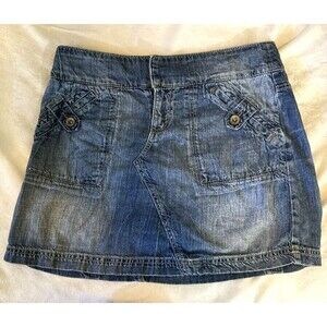 DKNY Vintage Womens Jean Skirt 27W  Sz 6 Medium Wash Denim YKK Zipper